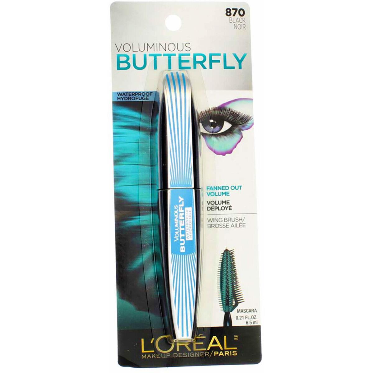 4 Pack L`oreal Paris Voluminous Butterfly Waterproof Mascara Black 870