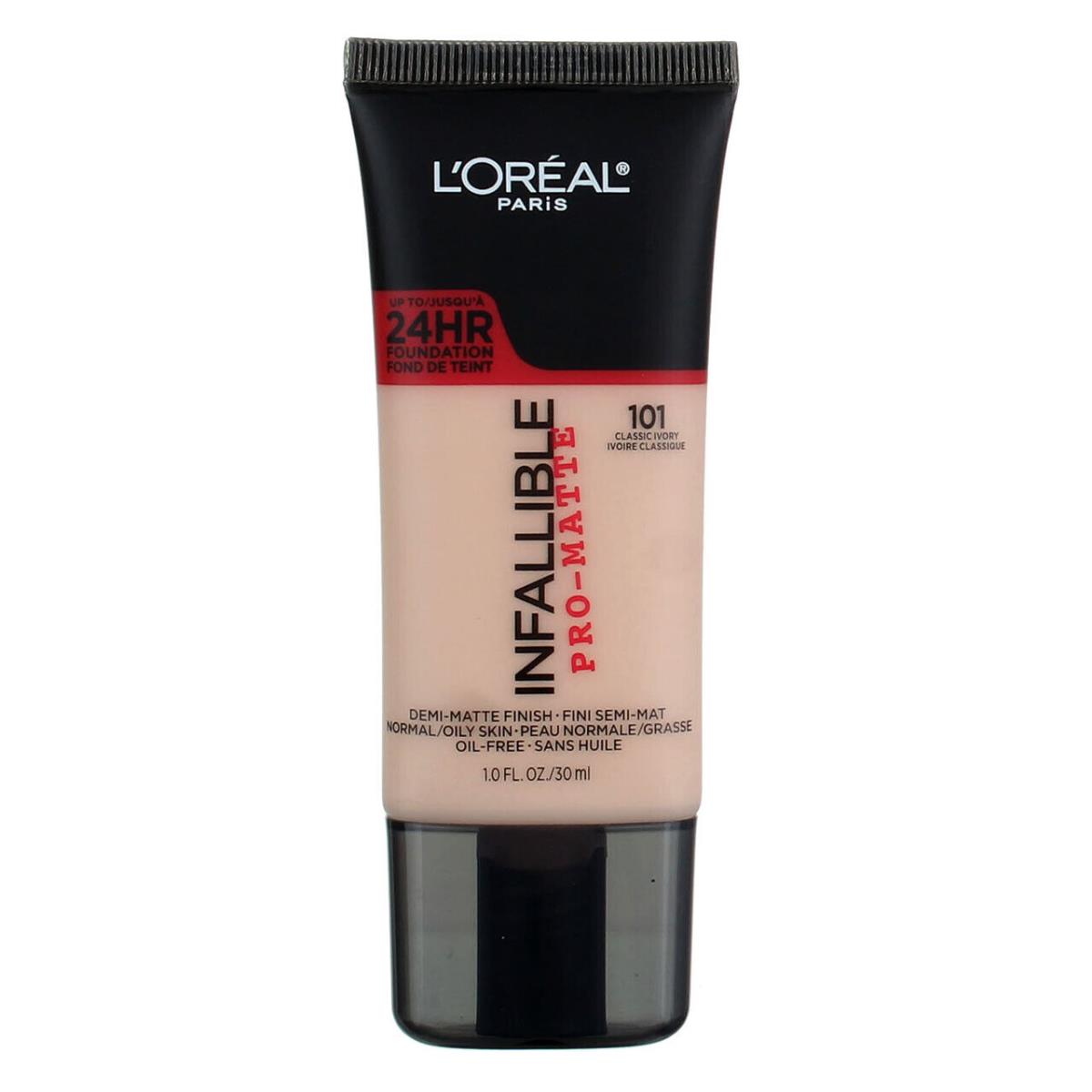 3 Pack L`oreal Paris Infallible Promatte Foundation Classic Ivory 101 1 fl oz