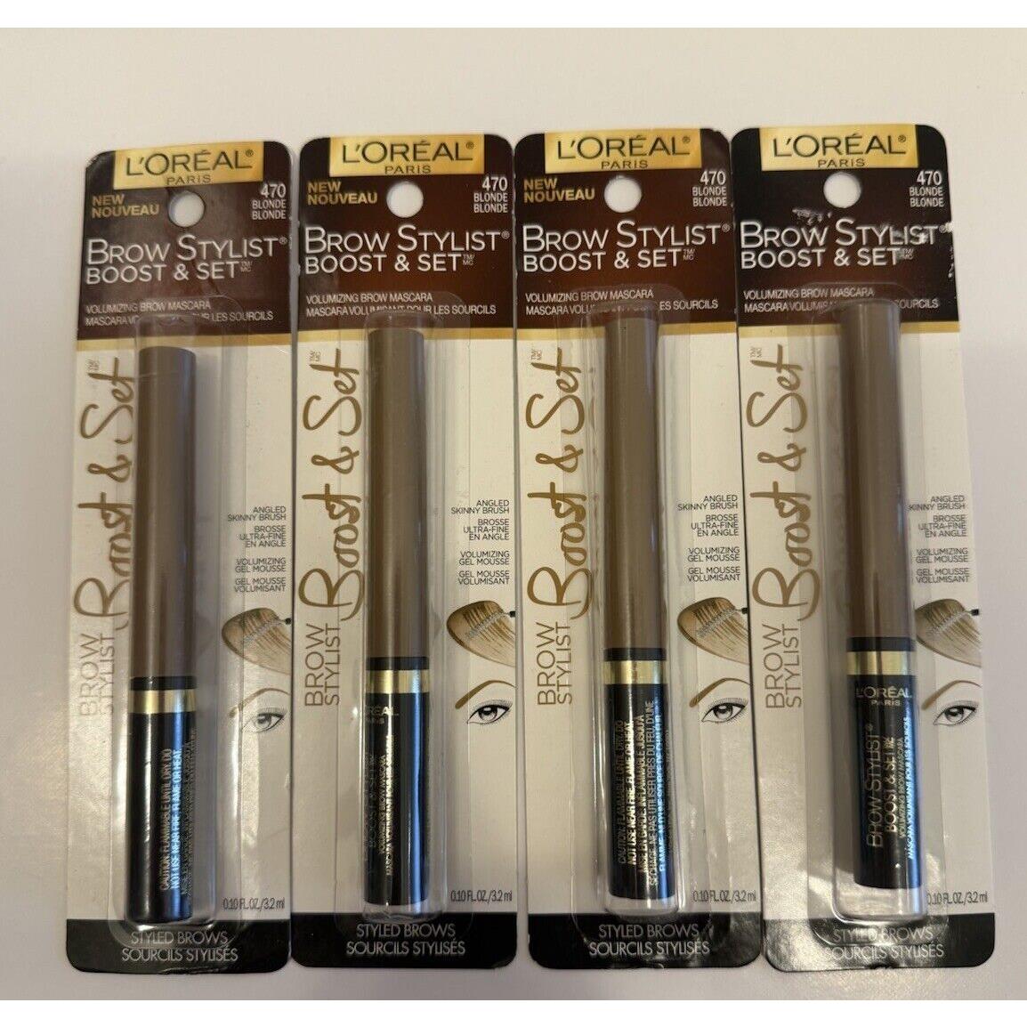 4 X L`oreal Brow Stylist Boost Set Brow Mascara 470 Blonde