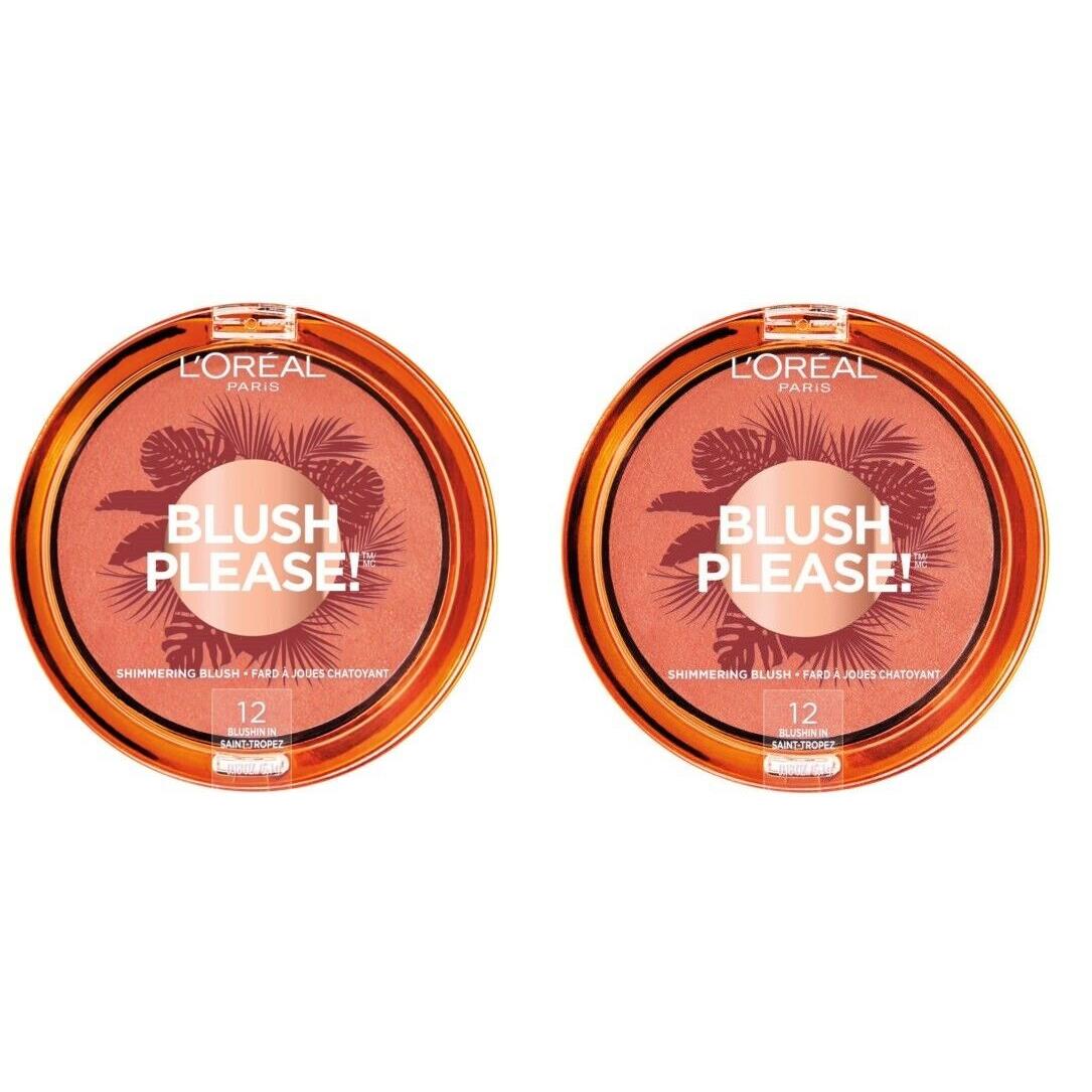 Lot of 2 L`oreal Blush Please Shimmering Blush Blushin In Saint-tropez 12