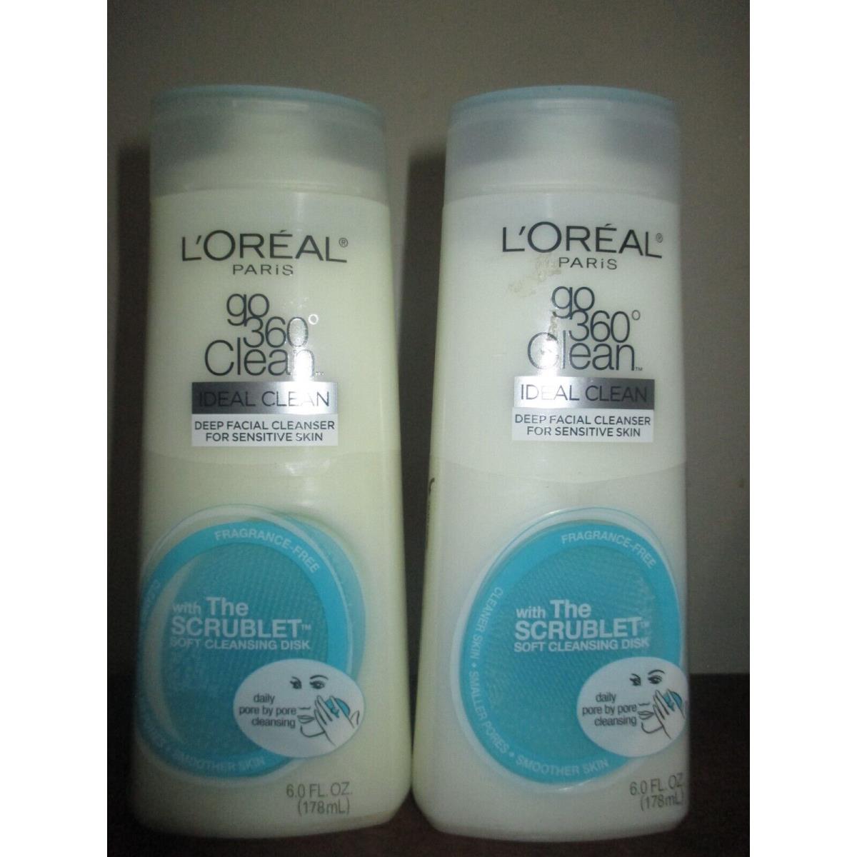 2x L`oreal Go 360 Clean Deep Facial Cleanser For Sensitive Skin w/ Scrublet 6 oz