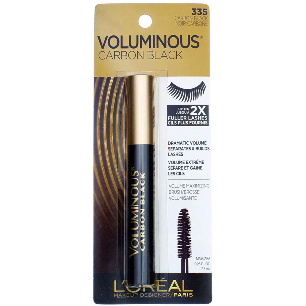 5 Pack L`oreal Paris Voluminous Mascara Carbon Black 335 0.28 fl oz