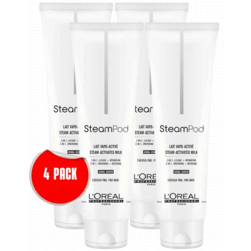 L`oreal Professionnel Steampod Steam-activated Smoothing Milk 5.1oz - 4 Pack