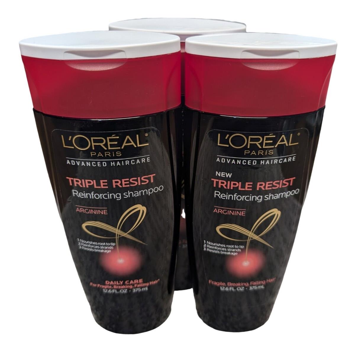 3 L`oreal Advanced Haircare Triple Resist Reinforcing Shampoo 12.6 Oz