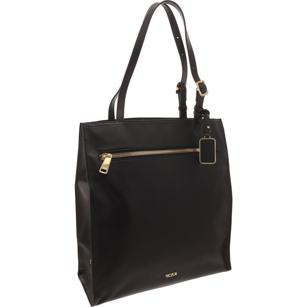 Tumi Womens Black Leather Shoulder Purse Tote Handbag Large Bhfo 8645