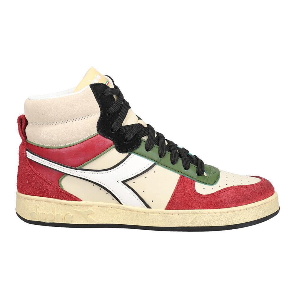 Diadora Magic Basket Mid Legacy High Top Mens Off White Red Sneakers Casual Sh