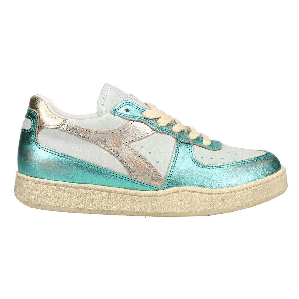 Diadora Mi Basket Low Metal Pigskin Lace Up Mi Basket Low Metal Pigskin Lace Up Womens Blue Sneakers Casual Sh