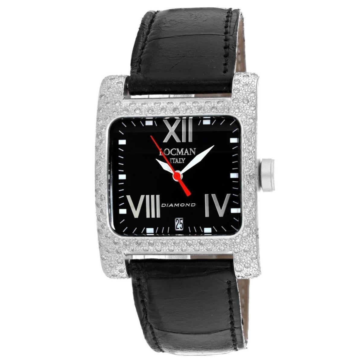 Locman Womens Black Dial Quartz Watch Aluminum Leather Strap Model 431BKD by Locman Italy