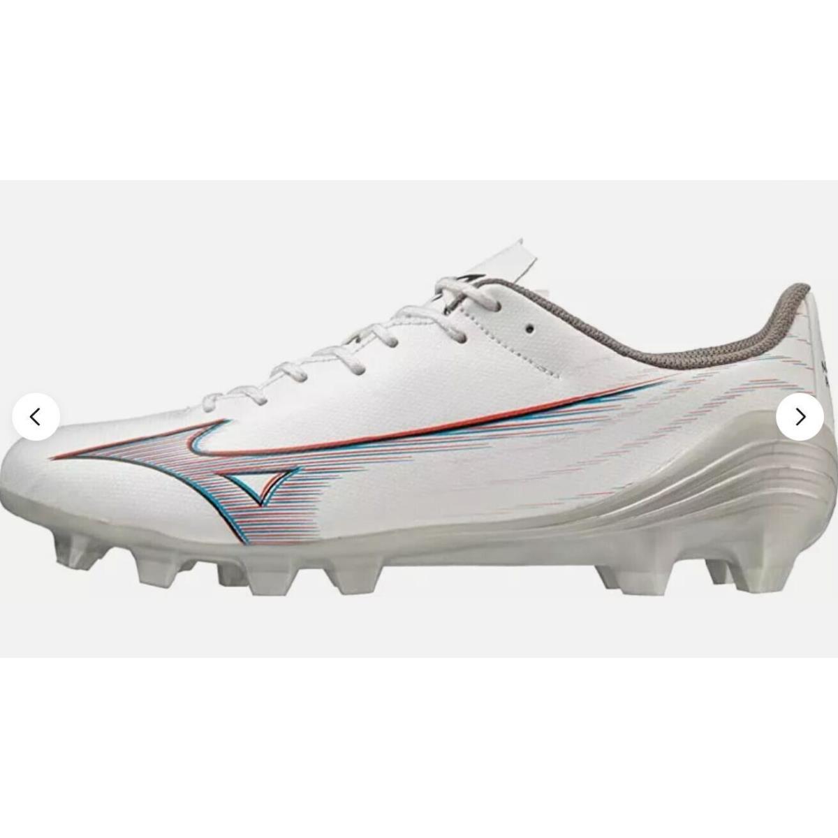 Mizuno Alpha Select `white Ignition Red` P1GA236509 Football Cleats Size 7.5