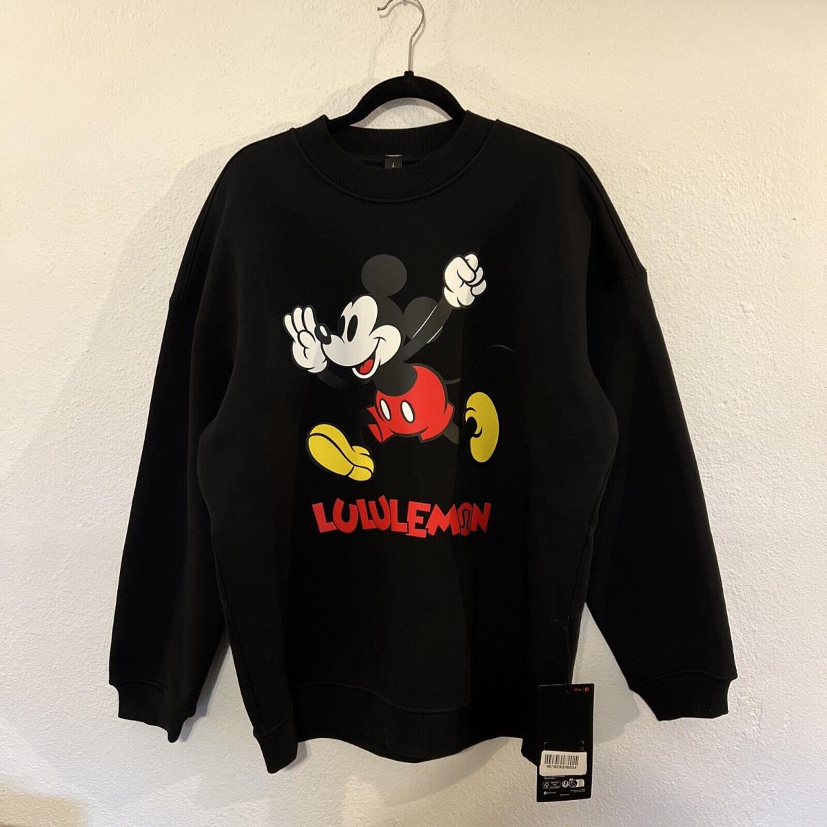 Disney X Lululemon Fleece Oversized Pullover Sweatshirt Black sz Large