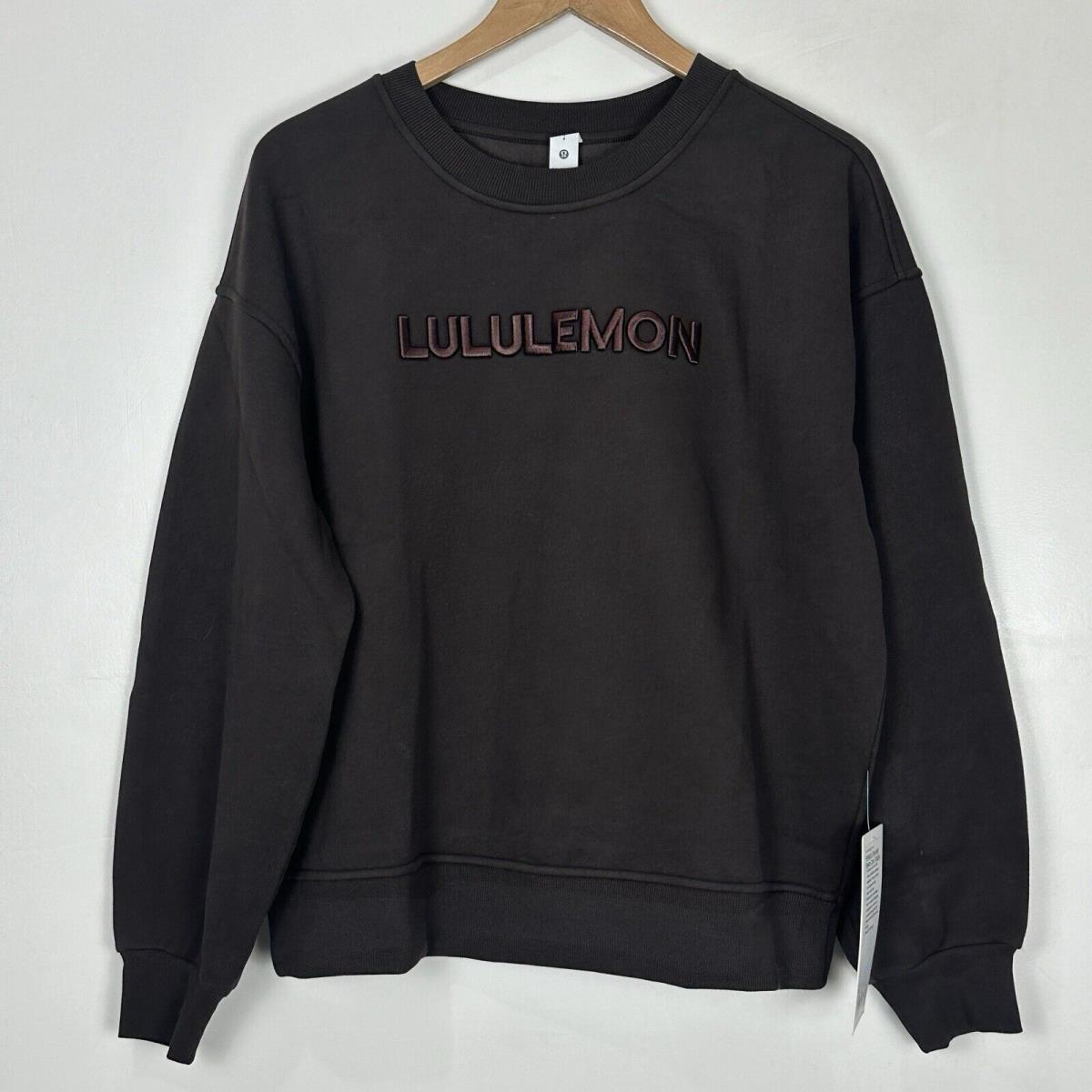 Lululemon Perfectly Oversized Fleece Crew Graphic Espresso Size S LW3IU9S