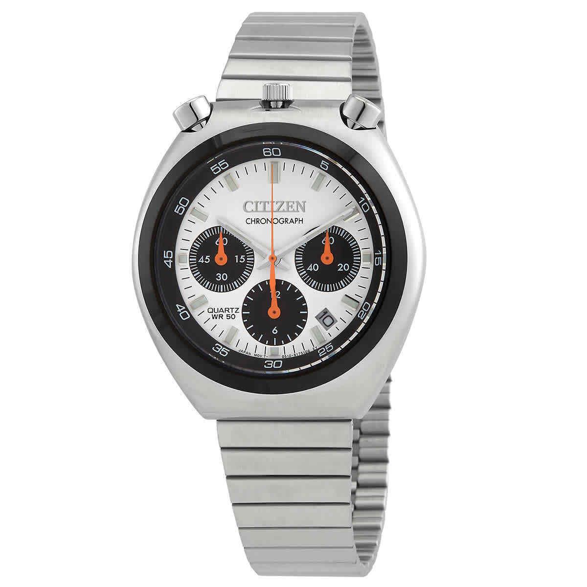 Citizen Chronograph Quartz White Dial Men`s Stainless Steel Watch AN3660-81A