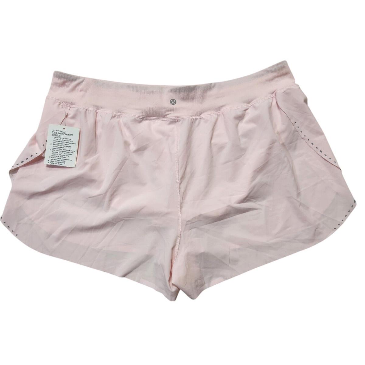 Lululemon Find Your Pace High Rise Short 3 Womens Running Shorts Size 18 Blush