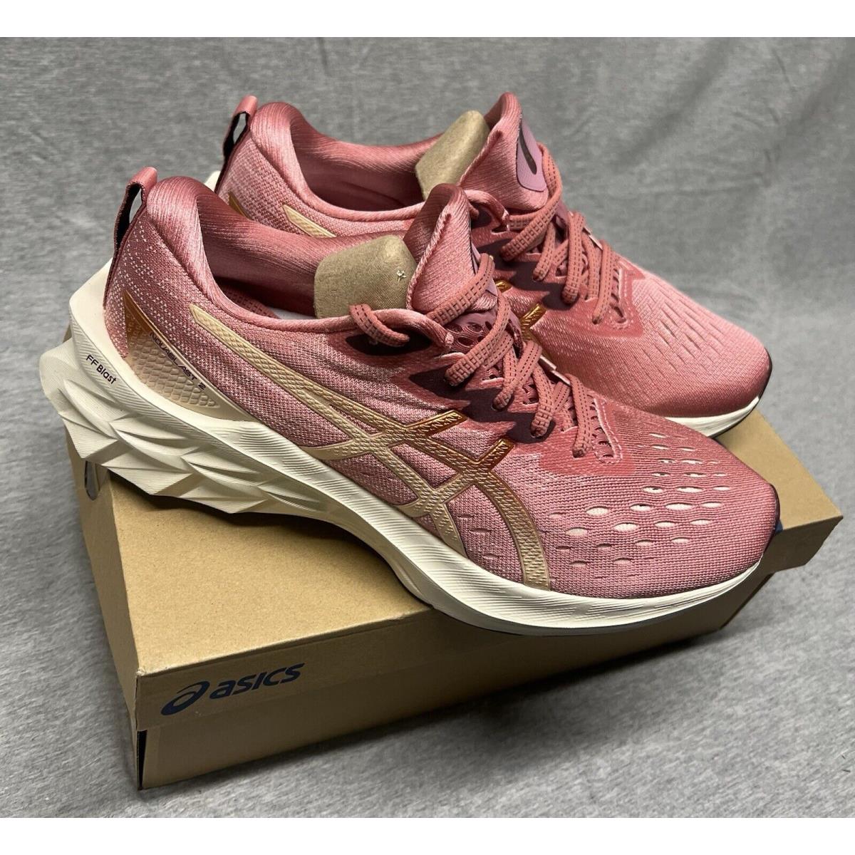 Asics Novablast 2 Running Shoes Smokey Rose / Pure Bronze 1012B049-700 Size 9.5