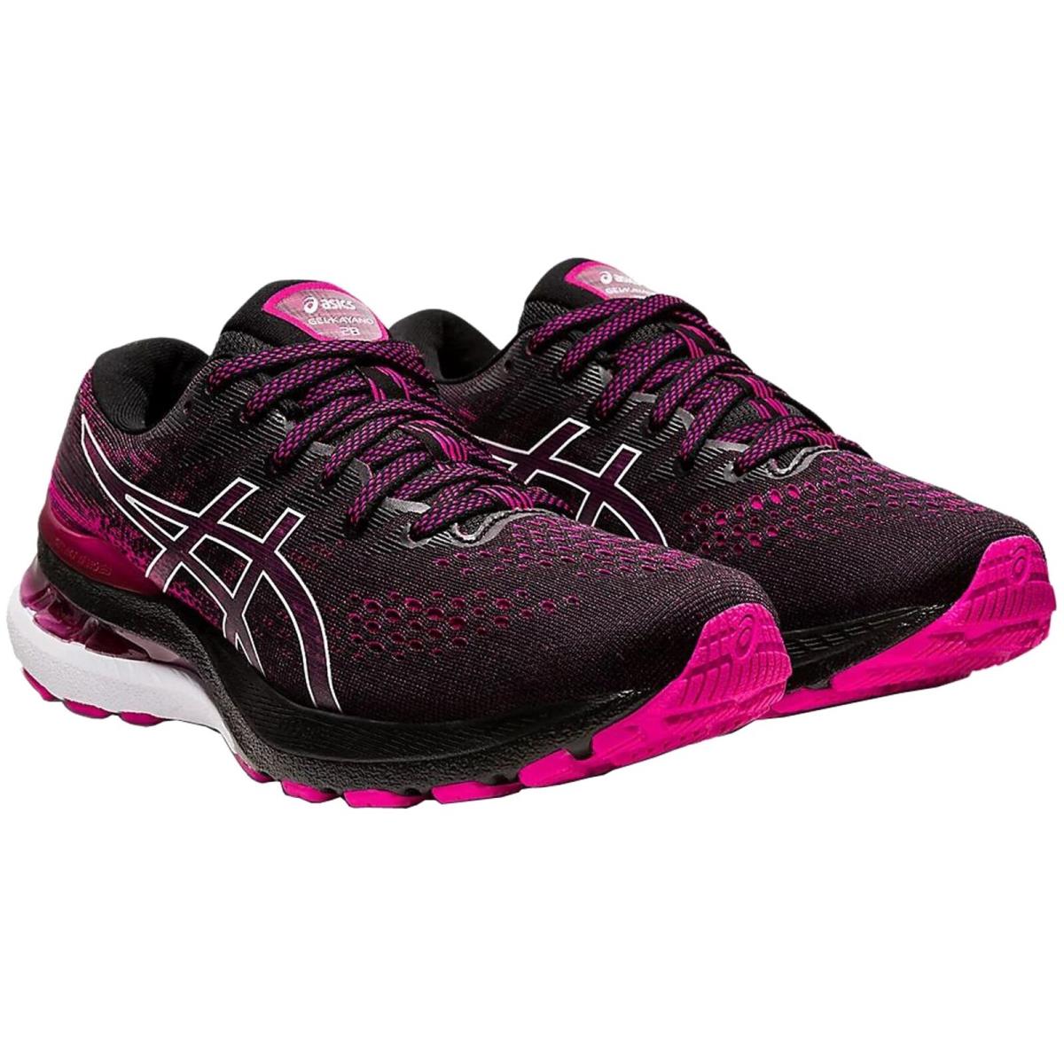 Asics Women`s Gel-kayano 28 Running Shoes 6.5 Black/pink Rave