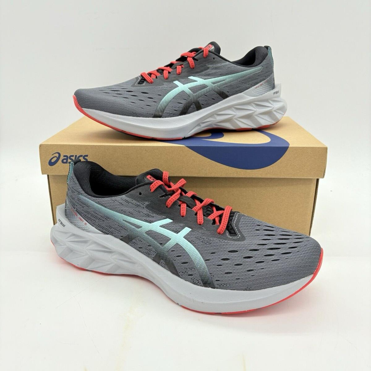 Asics Novablast 2 Men`s Athletic Training Running Shoes Size 11 Gray Teal Red