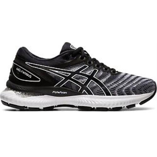 Asics Women`s Gel-nimbus 22 Running Shoes White/black - 1012A587-100 White/blac