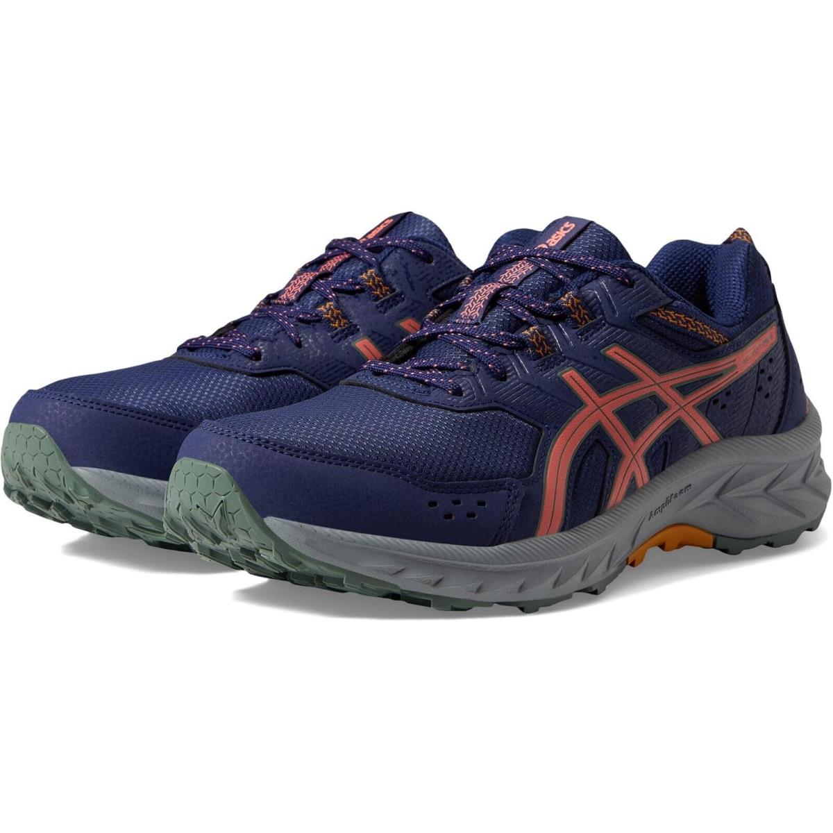 Asics Z7633 Women`s Indigo Blue/papaya Gel-venture Trail Running Shoes Size 9 W