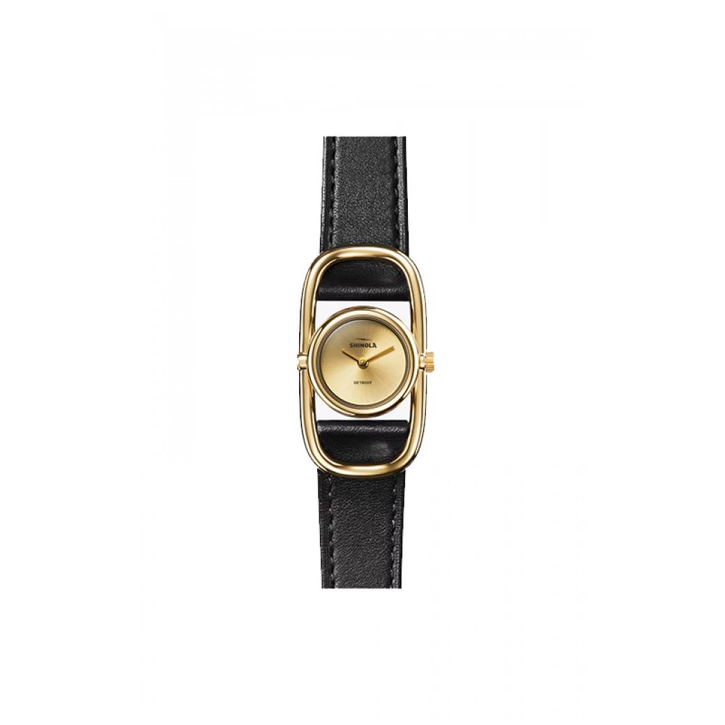 Shinola The Bike Lock Black Leather Band Women`s Watch S0120226481