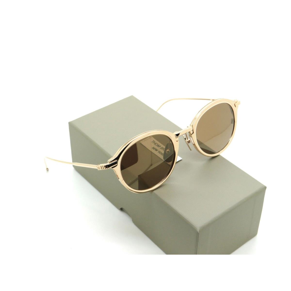 TB-110-C-T-GLD Gold/brown Mirror 48mm Sunglasses by Thom Browne