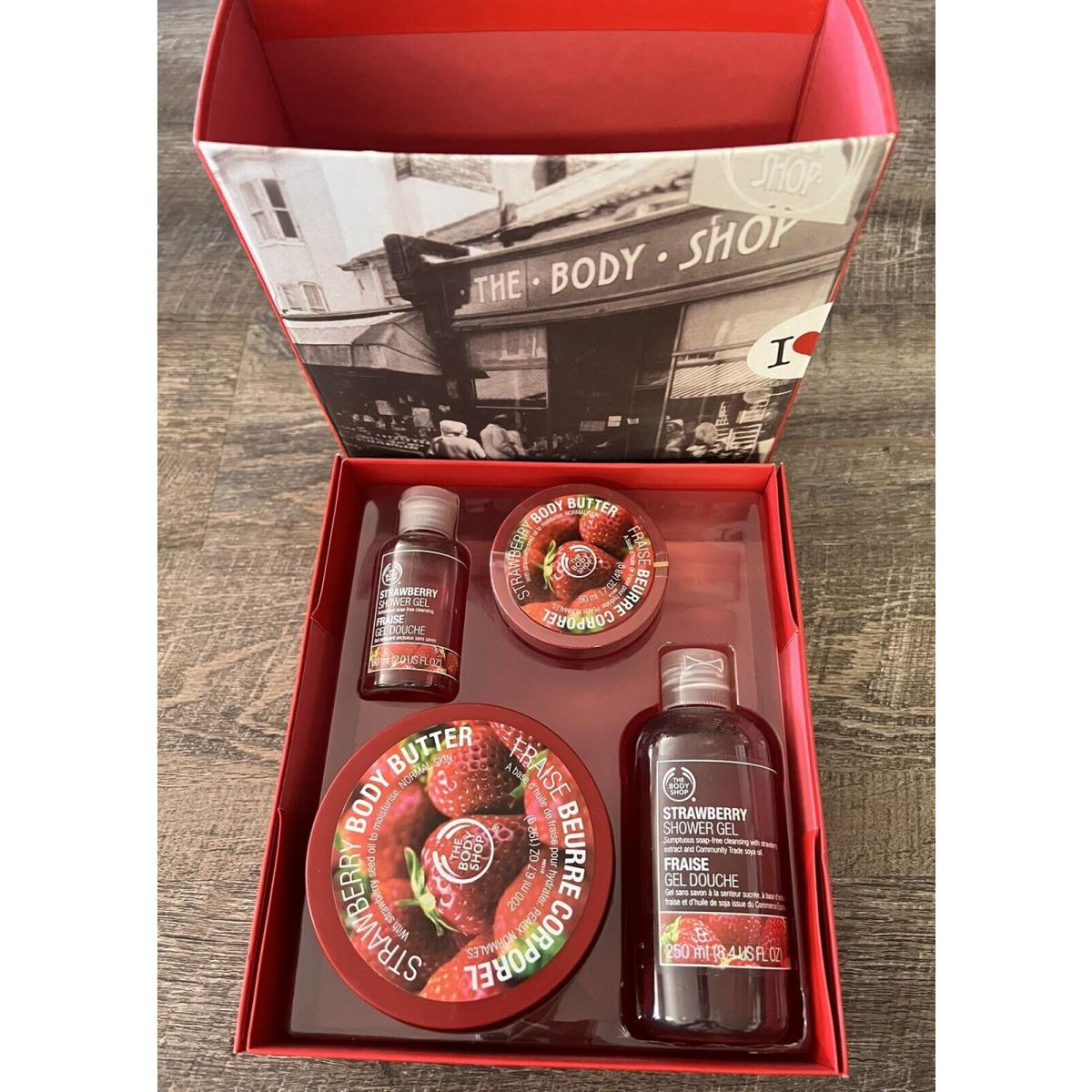 The Body Shop Strawberry Body Butter Shower Gel 4 PC Gift Set 2011