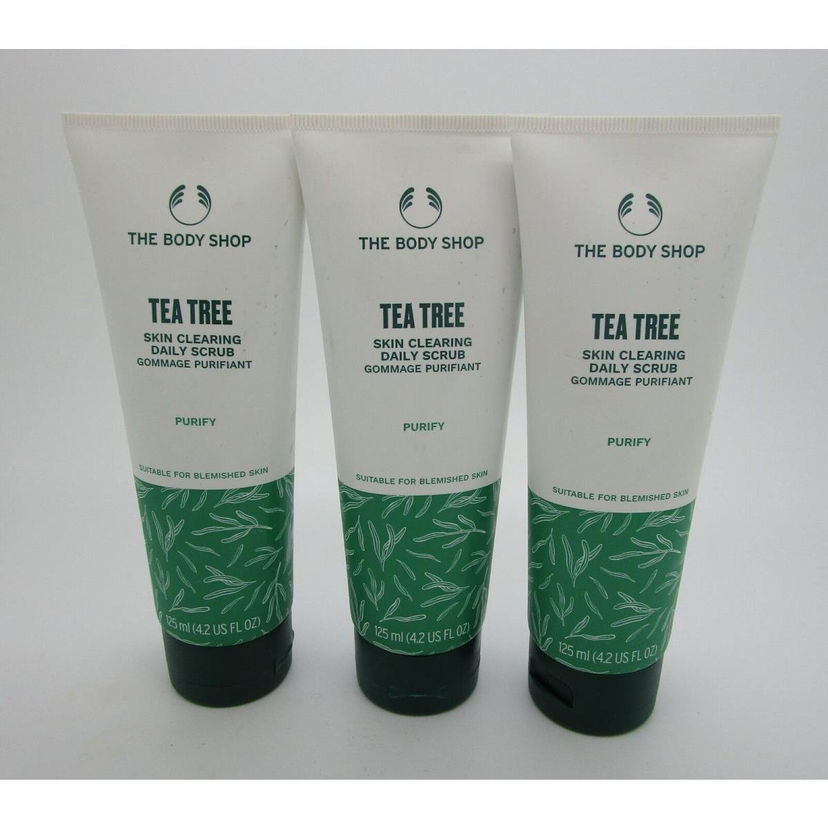 The Body Shop Tea Tree Skin Clearing Daily Scrub - 4.2 oz - Lot of 3