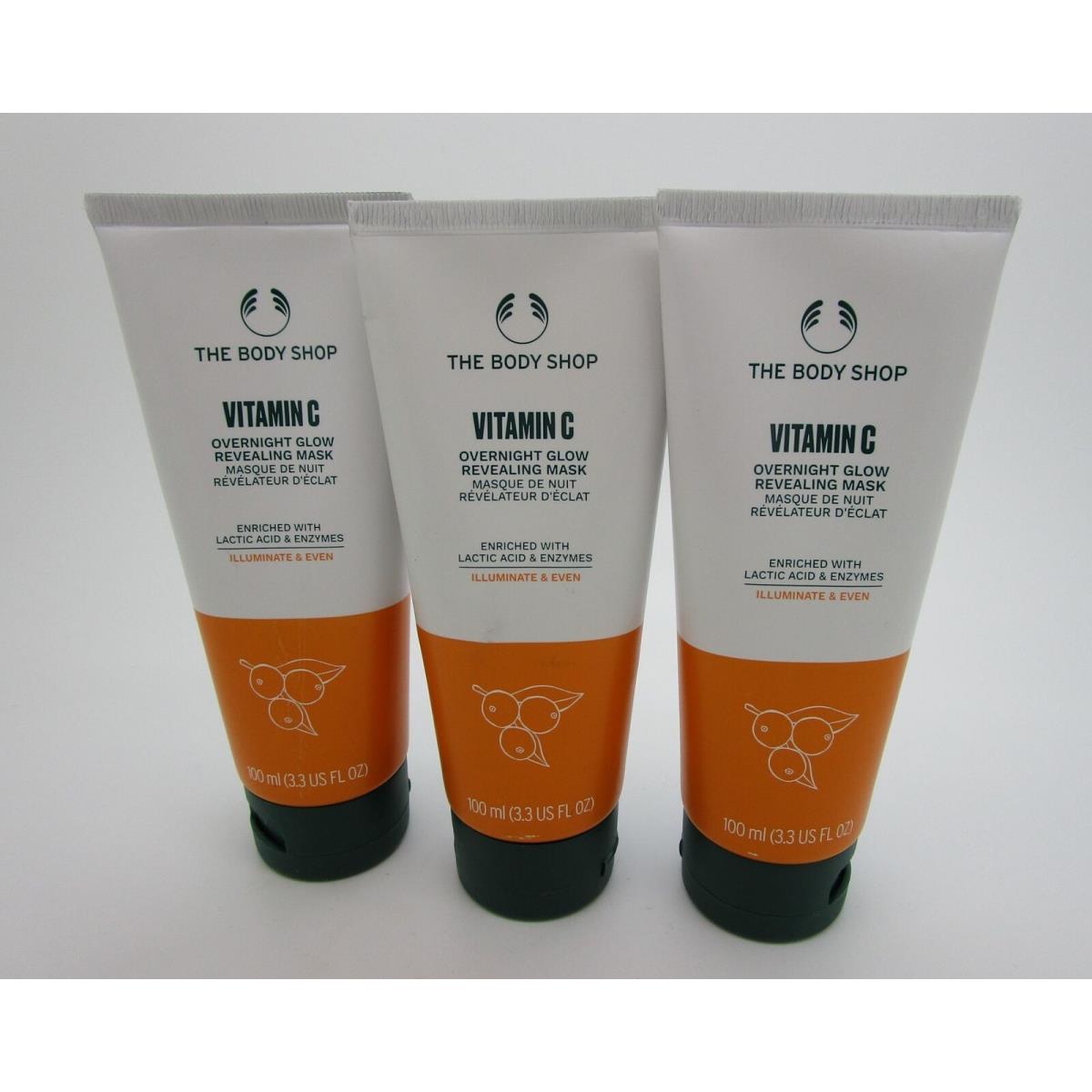 The Body Shop Vitamin C Overnight Glow Revealing Mask 3.3 oz - Lot of 3