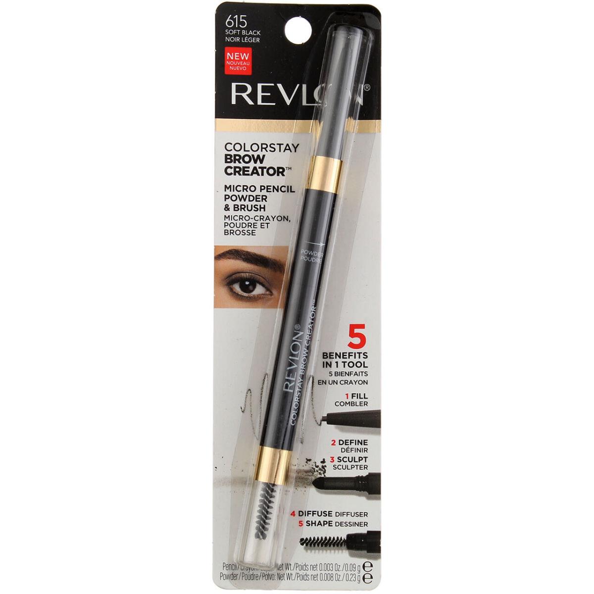 3 Pack Revlon Colorstay Brow Creator Soft Black 615 0.003 oz