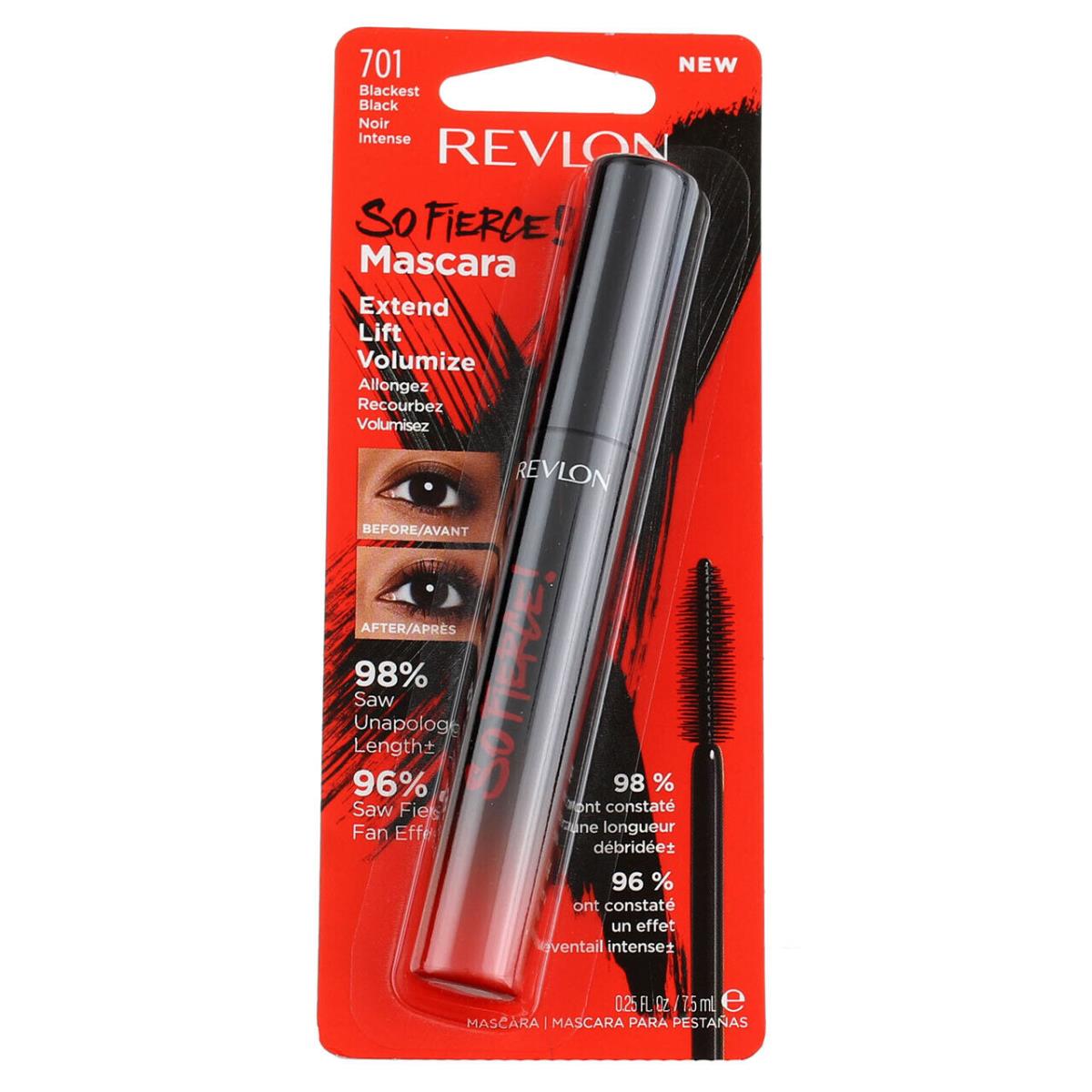 6 Pack Revlon So Fierce Mascara Blackest Black 701 0.25 fl oz