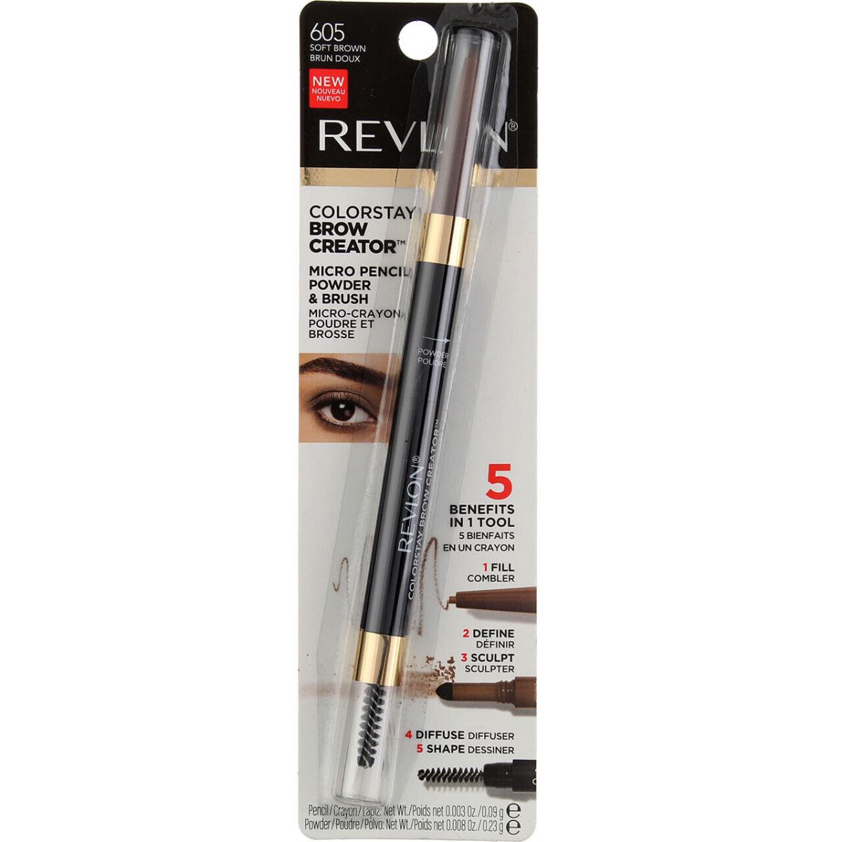 3 Pack Revlon Colorstay Brow Creator Soft Brown 605 0.003 oz