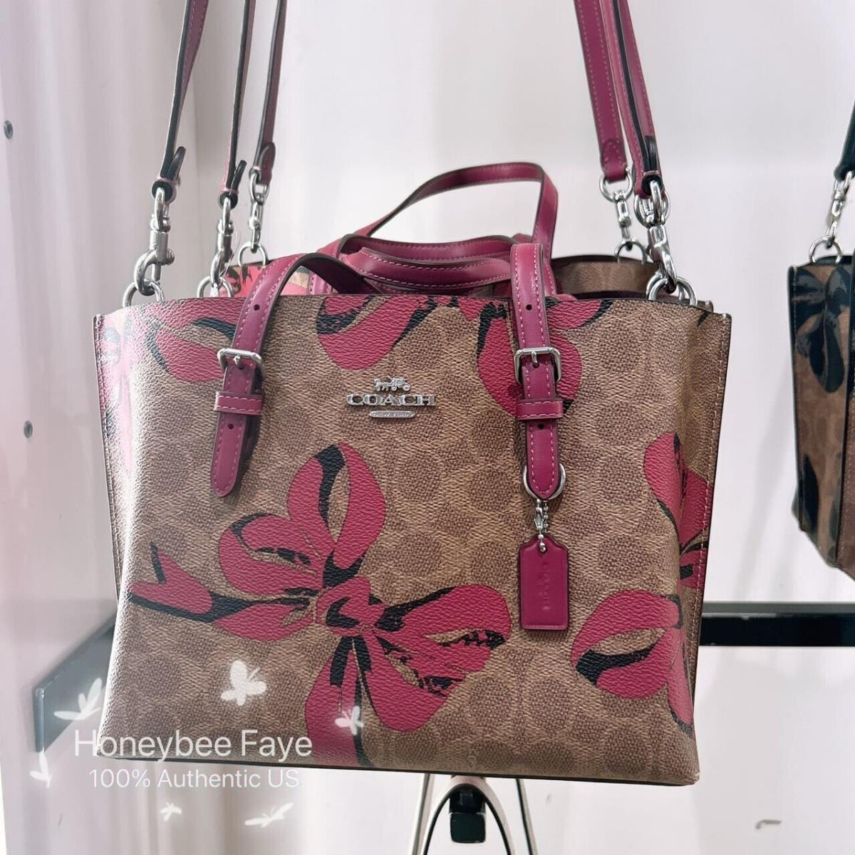 Coach Mollie Tote Bag 25 In Signature Canvas with Bow Print CZ767/CY648