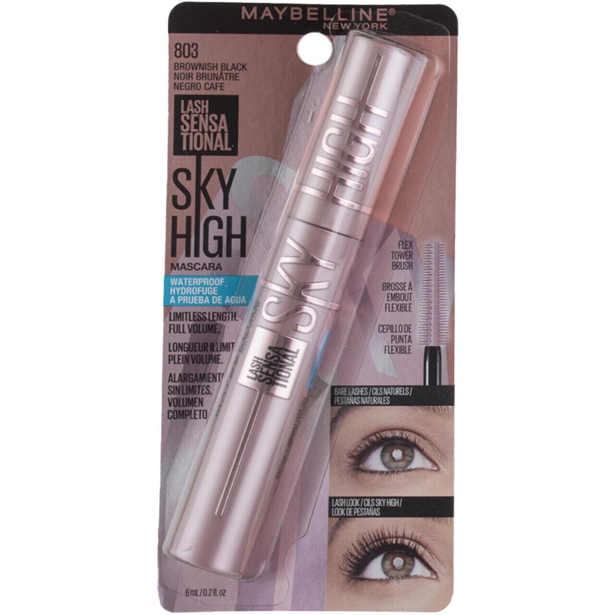 4 Pack Maybelline Lash Sensational Sky High Mascara Brownish Black 803 0.2