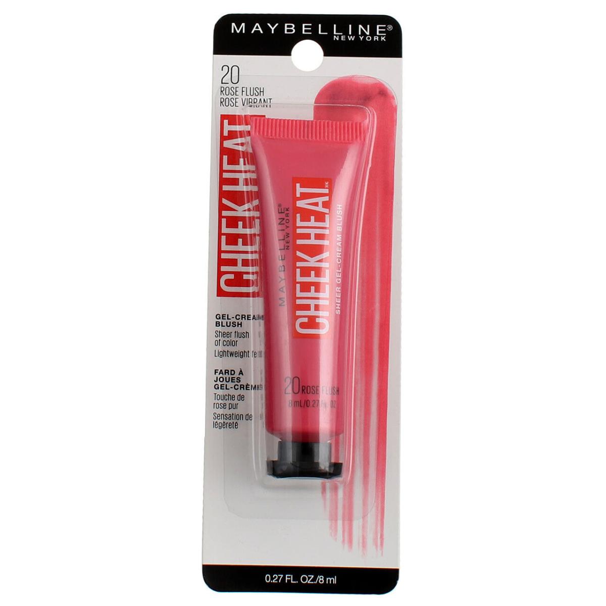 6 Pack Maybelline York Sheer Gel-cream Cheek Heat Blush Rose Flush 20