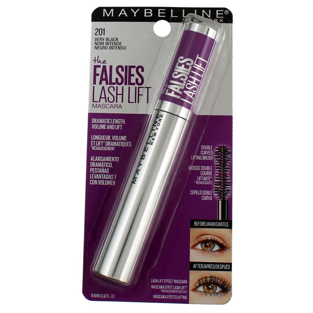 6 Pack Maybelline The Falsies Lash Lift Mascara Very Black 0.32 fl oz