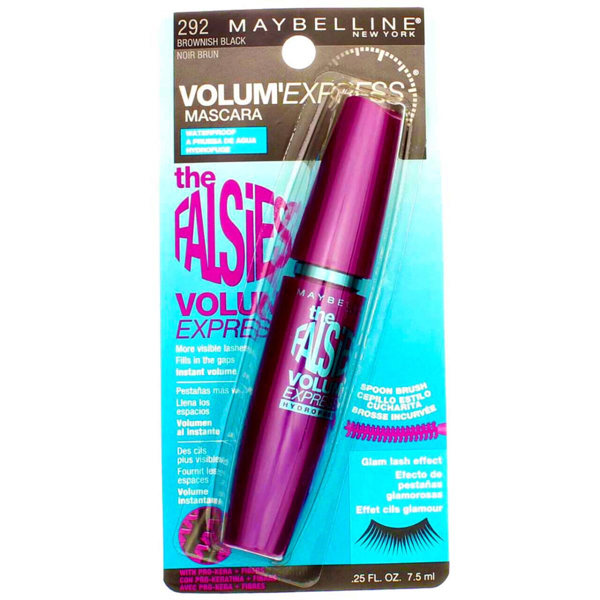 6 Pack Maybelline Volum` Express The Falsies Waterproof Mascara Brownish