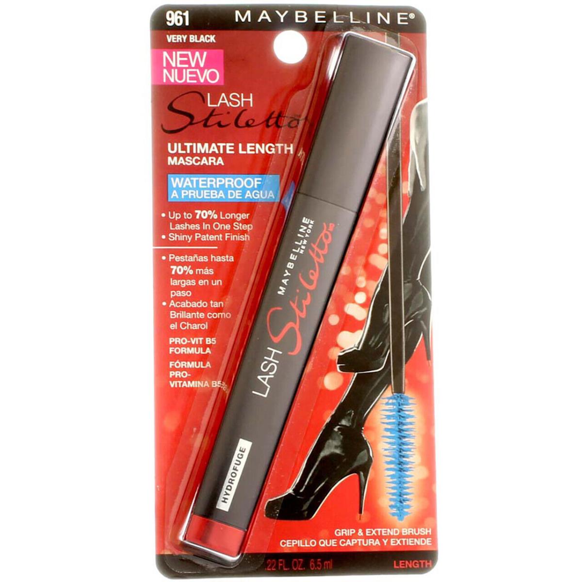 6 Pack Maybelline Lash Stiletto Ultimate Length Waterproof Mascara Very