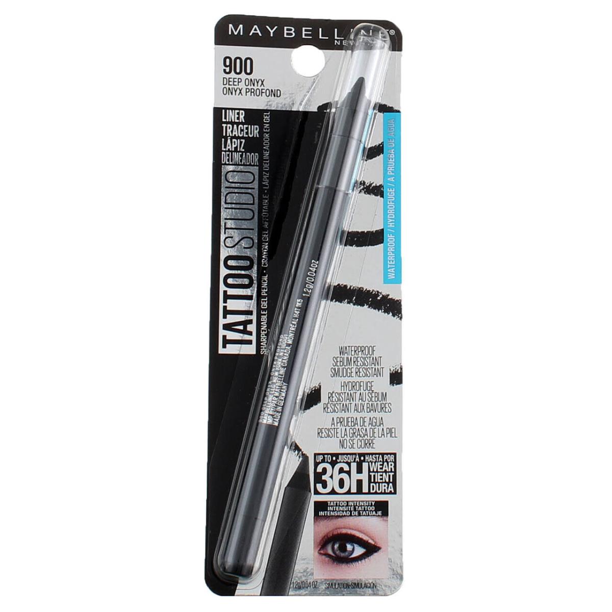 5 Pack Maybelline Tattoostudio Waterproof Eyeliner Deep Onyx 0.04 oz