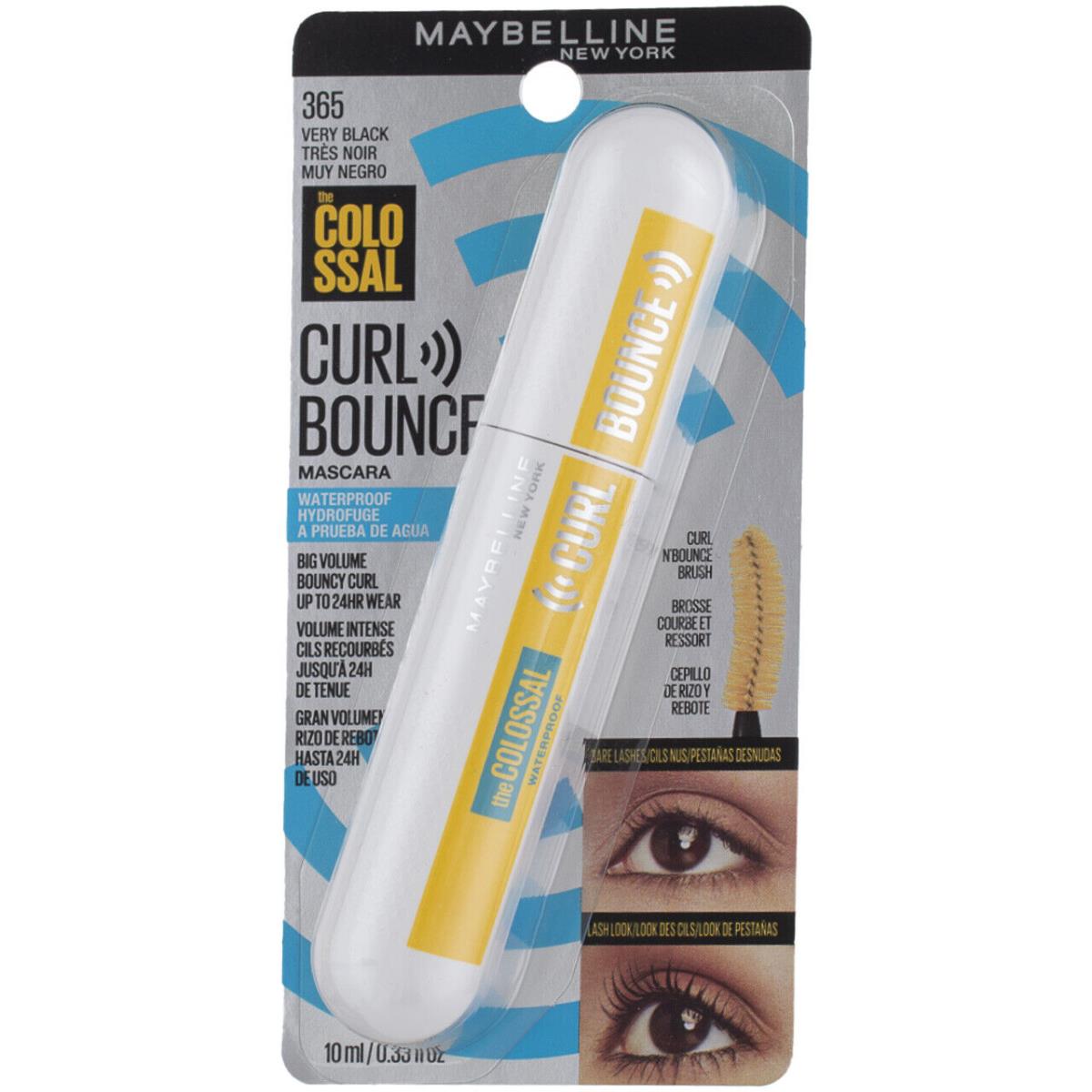 4 Pack Maybelline The Colossal Curl Bouncing Mascara Very Black 365 0.33 fl oz