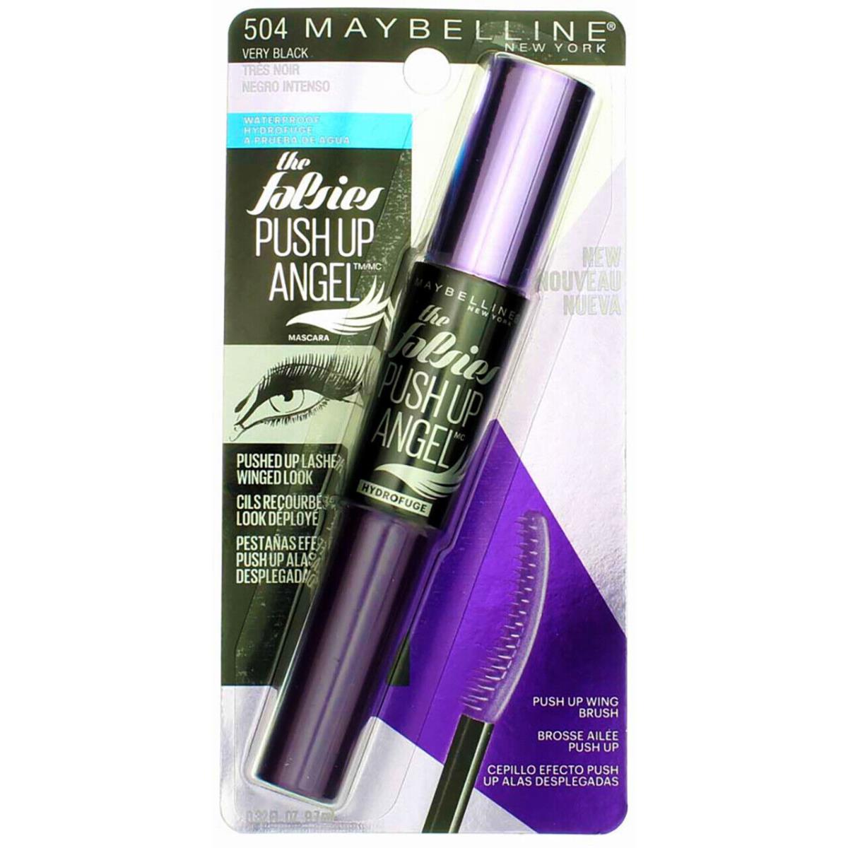 4 Pack Maybelline The Falsies Push Up Angel Waterproof Mascara Very Black