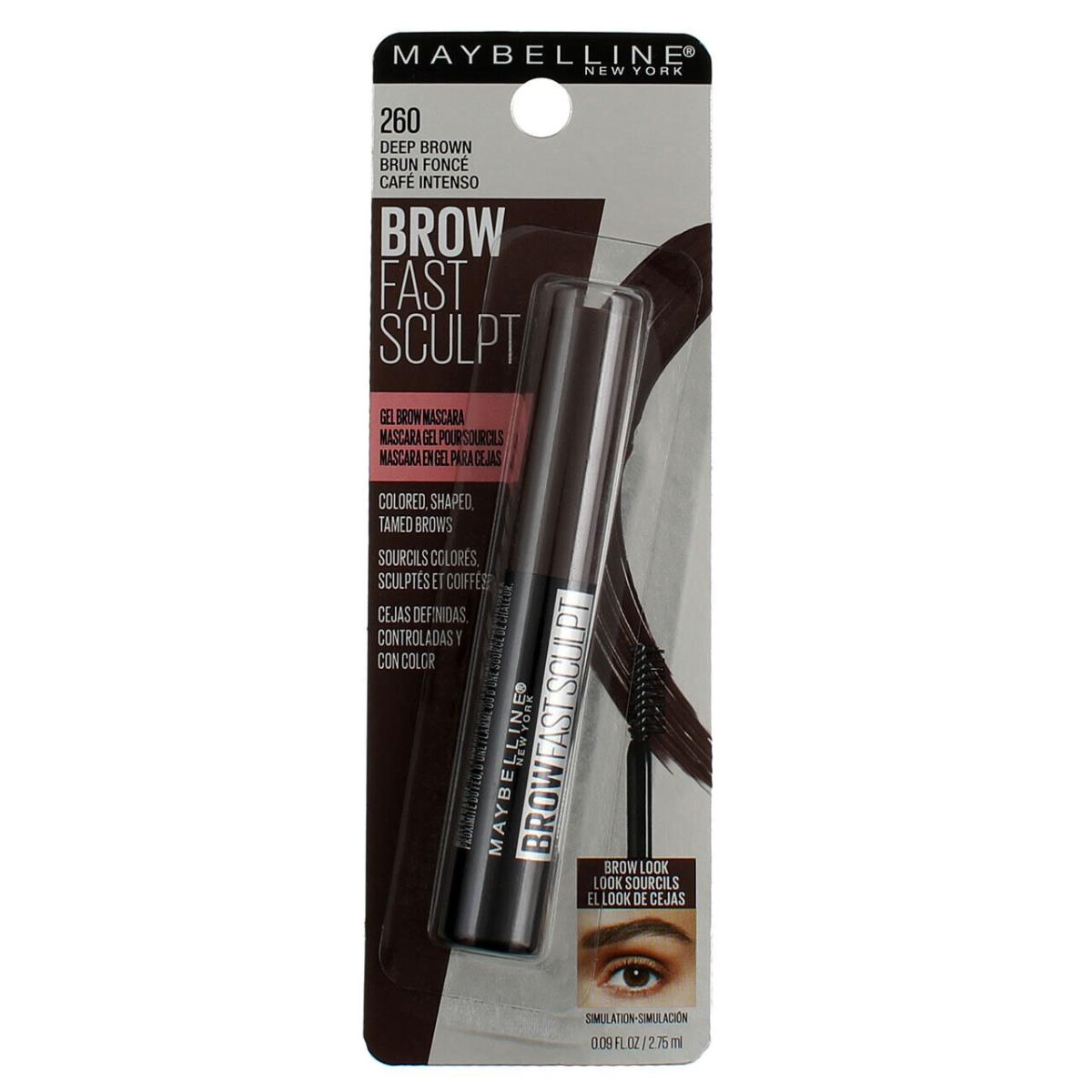 5 Pack Maybelline York Gel Brow Mascara Deep Brown 0.09 fl oz