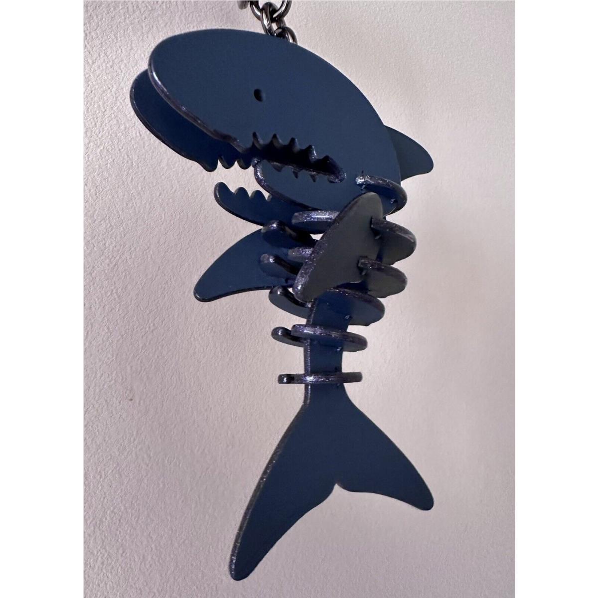NEW COACH SHARKY BLUE/MULTI GLITTER BAG CHARM KEY RING FOB