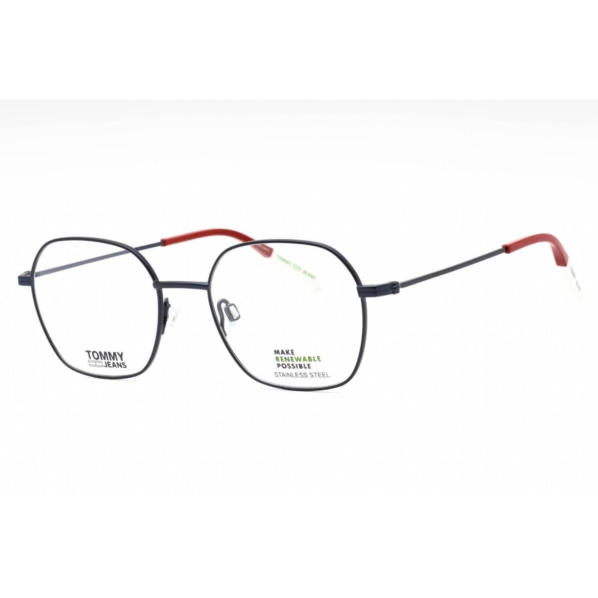 Tommy Hilfiger Men`s Eyeglasses Matte Blue Square Full Rim Frame TJ 0014 Fll