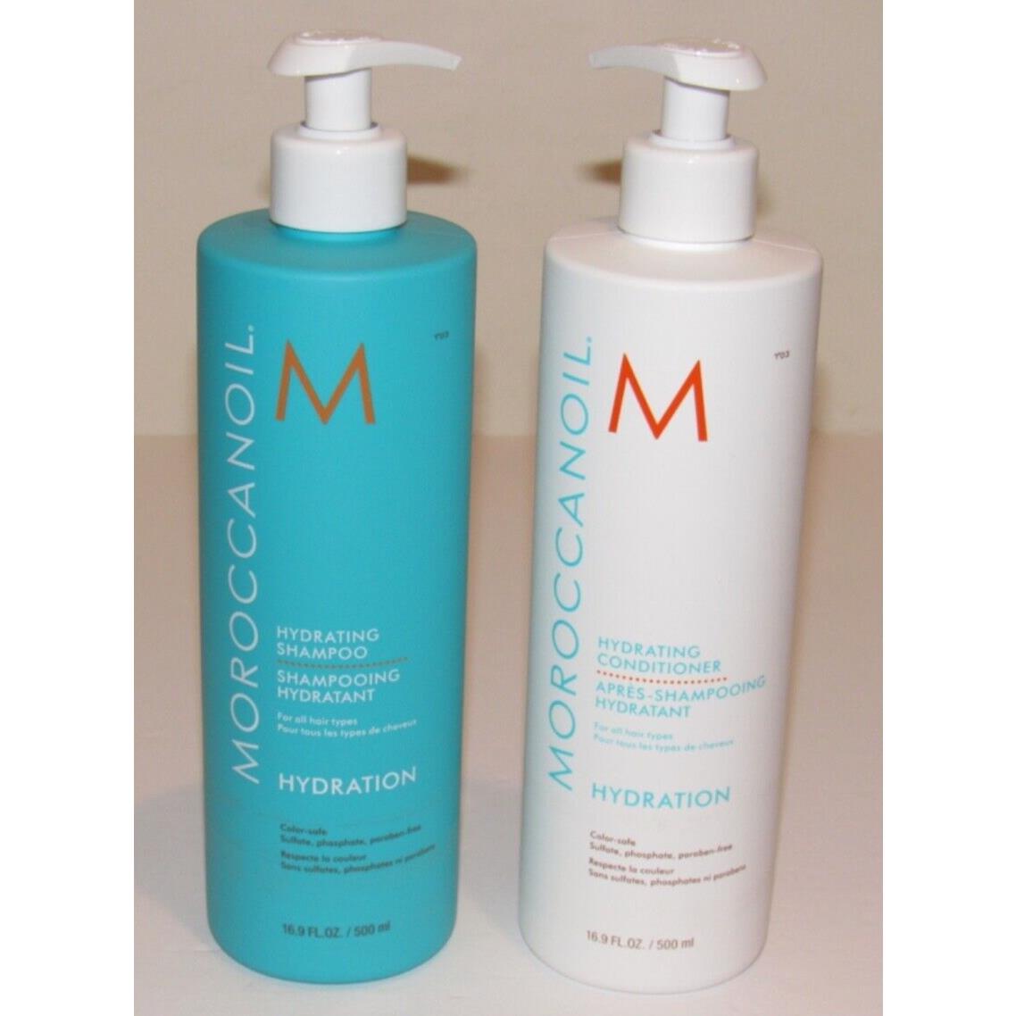 Moroccanoil Hydration Shampoo and Conditioner Set 16.9 Oz 500 mL Pump Hydrating