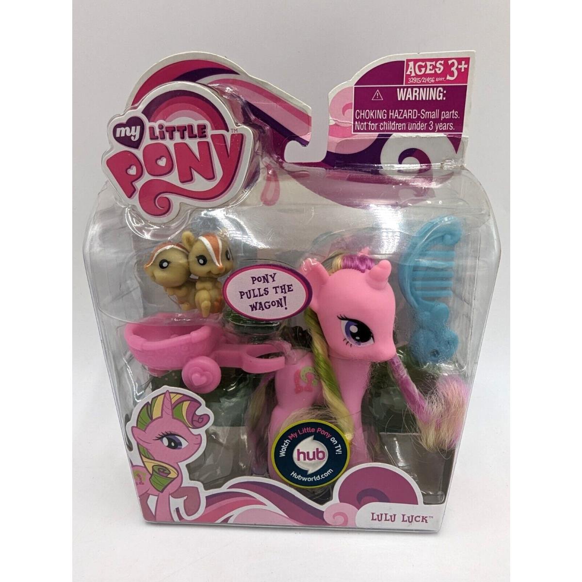 2010 My Little Pony Lulu Luck G4 Pony Pulls The Wagon Hasbro Squirrels