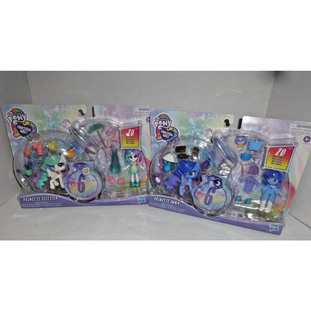 2 My Little Pony Princess Celestia Luna Equestria Girls Figure Potion Pony Set