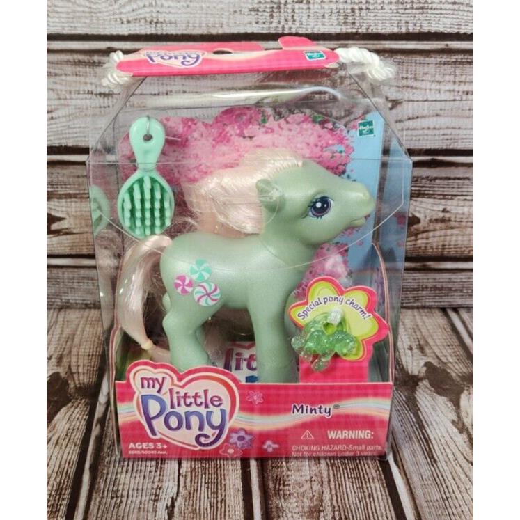 Vtg MY Little Pony 2002 Hasbro Minty Charm Toy Rare