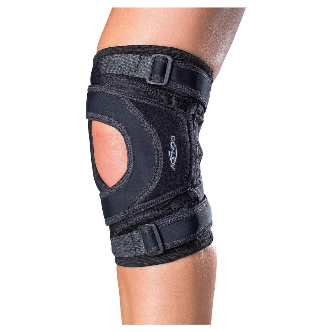 Donjoy Tru Pull Lite X Large Right Leg Black Knee Brace with Pull Straps