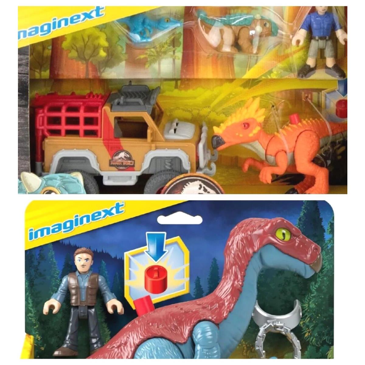 Imaginext Jurassic World Camp Cretaceous Vehicle Figure and Dinos Pack