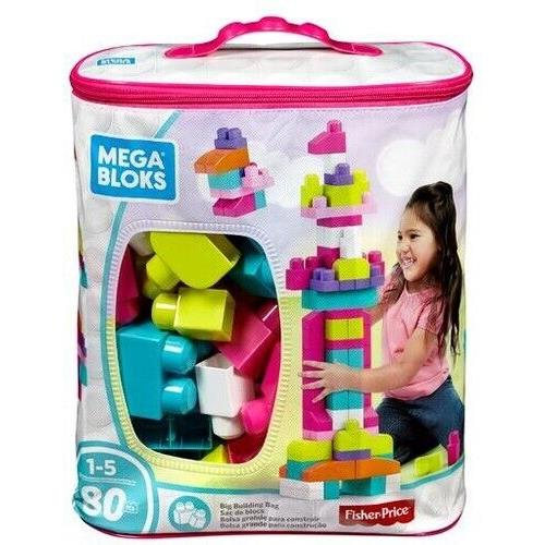 Mega Brands - Big Building Bag Pink 80 Pieces Toy Pink Toy Brick