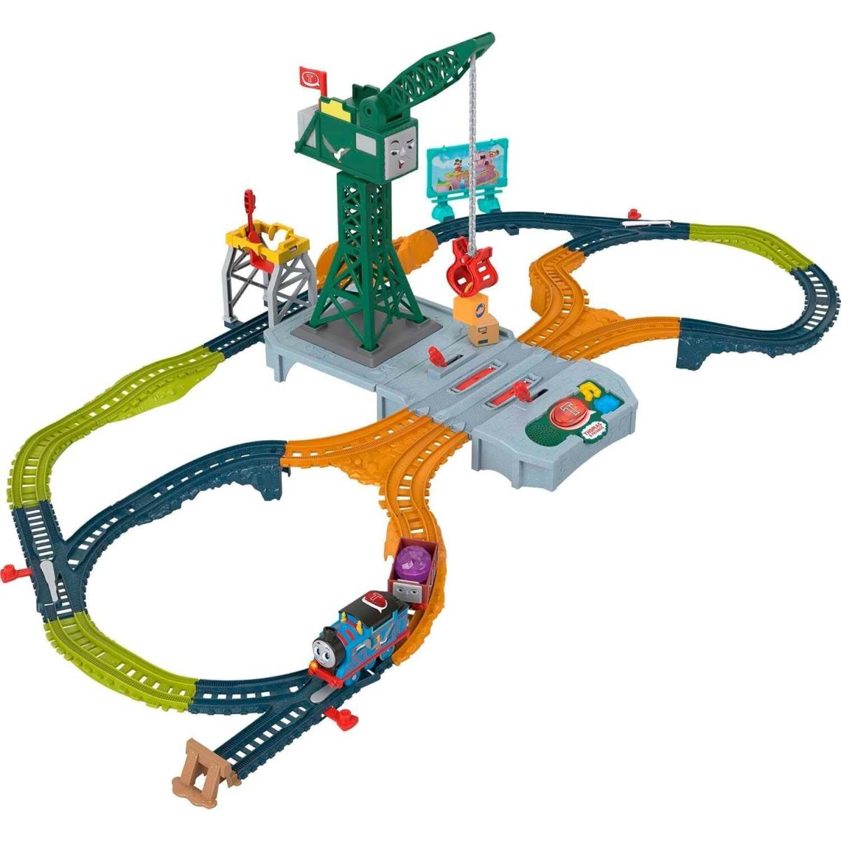 Thomas Friends Motorized Toy Train Set Talking Cranky Delivery Track Playset w